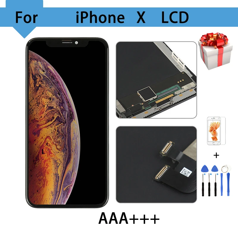 ЖК дисплей AMOLED 5 8 дюйма для iPhone X сенсорный экран бесплатные инструменты