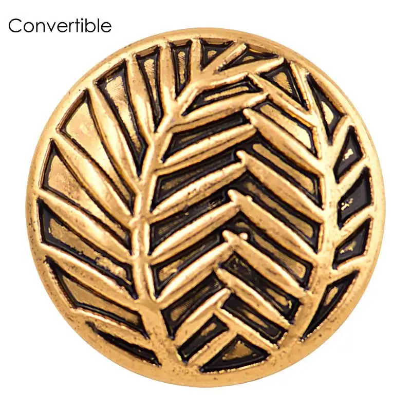 Металлическая магнитная брошка Relif с золотым переплетением булавка для шарфа под