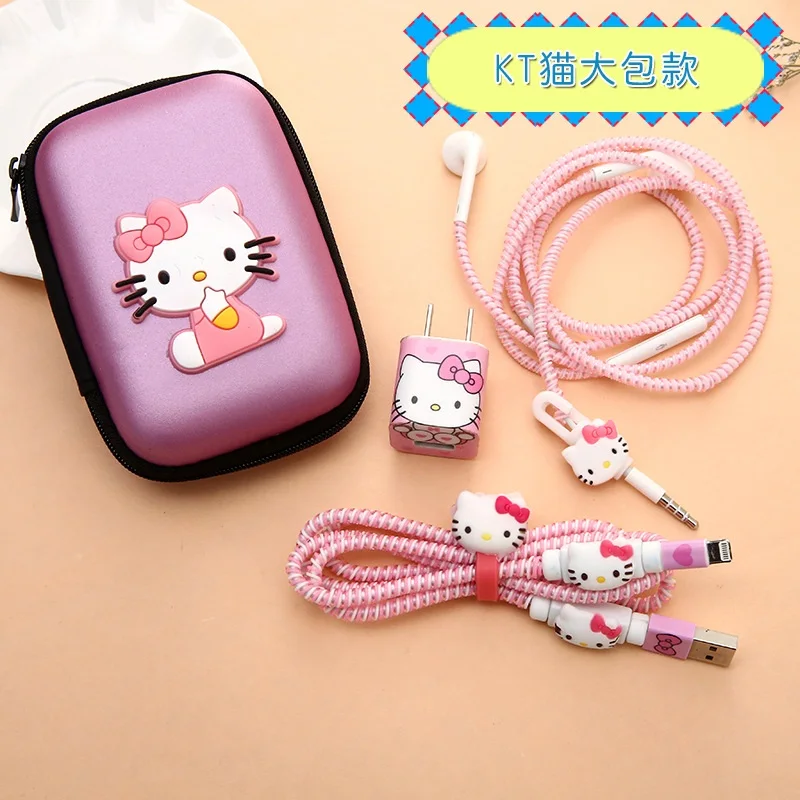 style 8 Мультфильм устройства для сматывания кабеля USB кабель протектор Набор зарядное устройство наклейка наушники спиральный шнур протектор для iphone 5 6 7 8 Кабельный органайзер - Цвет: style 8