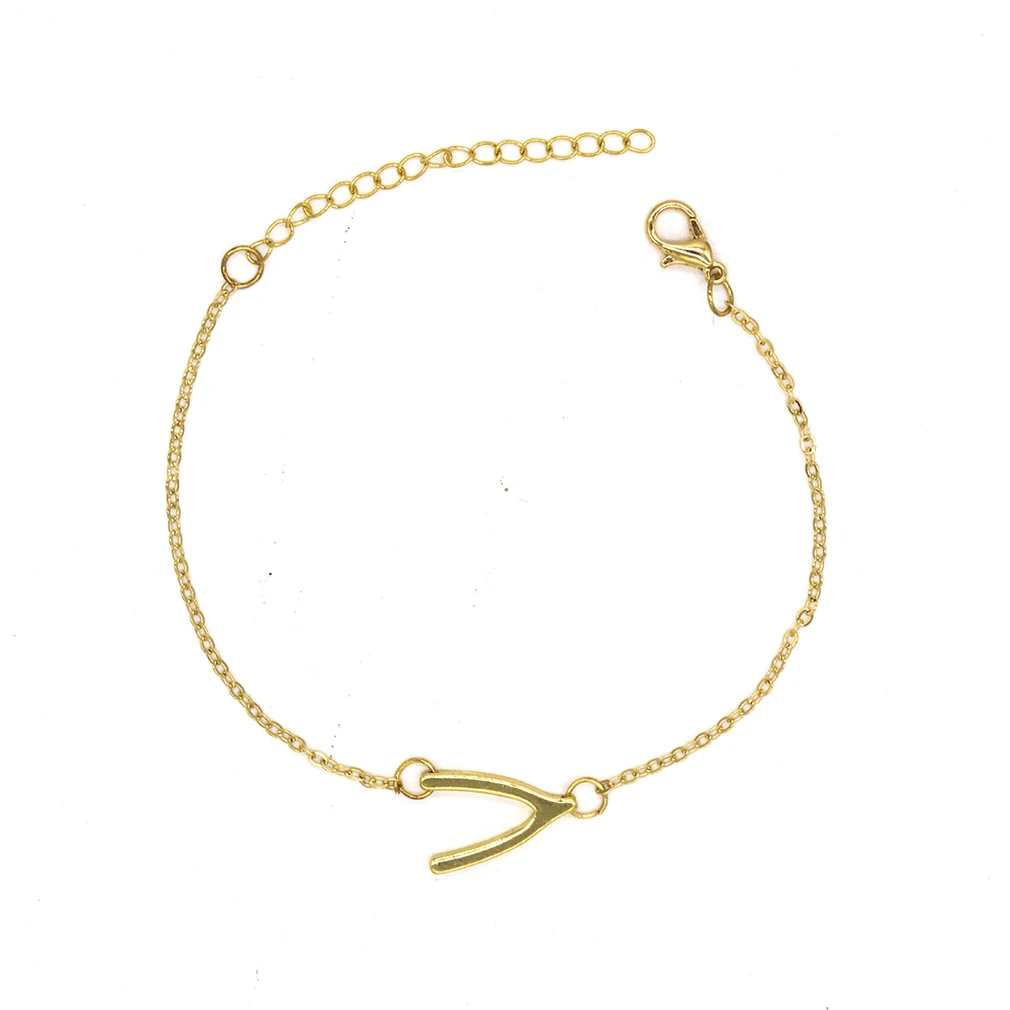 New Fashion Europe The United States Hot Charm Simple Wish Bone Temperament V-shaped Harpoon Bracelet For Woman Girls Jewelry | Украшения и