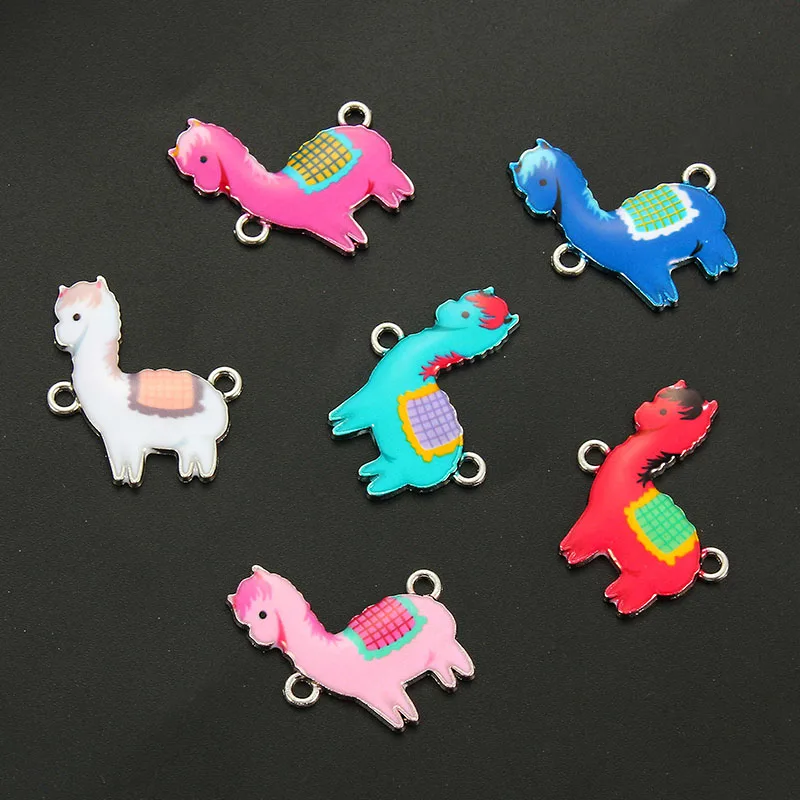 10 штук/Упаковка случайный эмалью в виде Овцы от сплава Разъемы Браслеты Чарующее