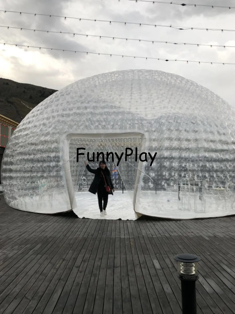 Online Riesen Familie Camping Hinterhof Hotel Ausstellung, Luxus Air Engen Aufblasbare Haus Zelte, Klar Camping Blase Zelt Schiff Durch Meer