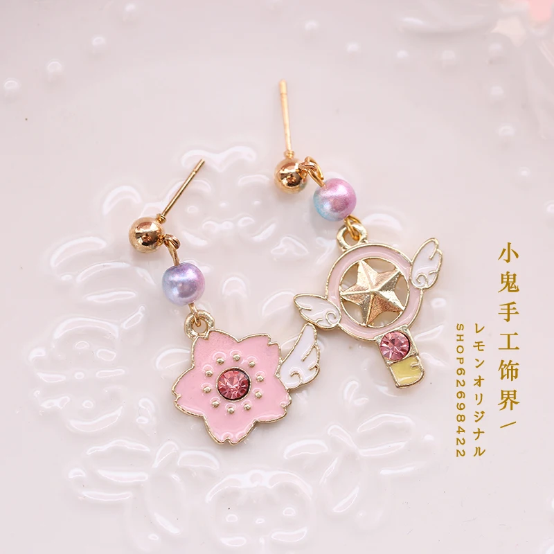 Stud earring Розовые японские аксессуары для волос заколка в Стиле Лолита боковая заколка kc великолепный галстук-бабочка берет мягкая сестра - Цвет: Stud earring