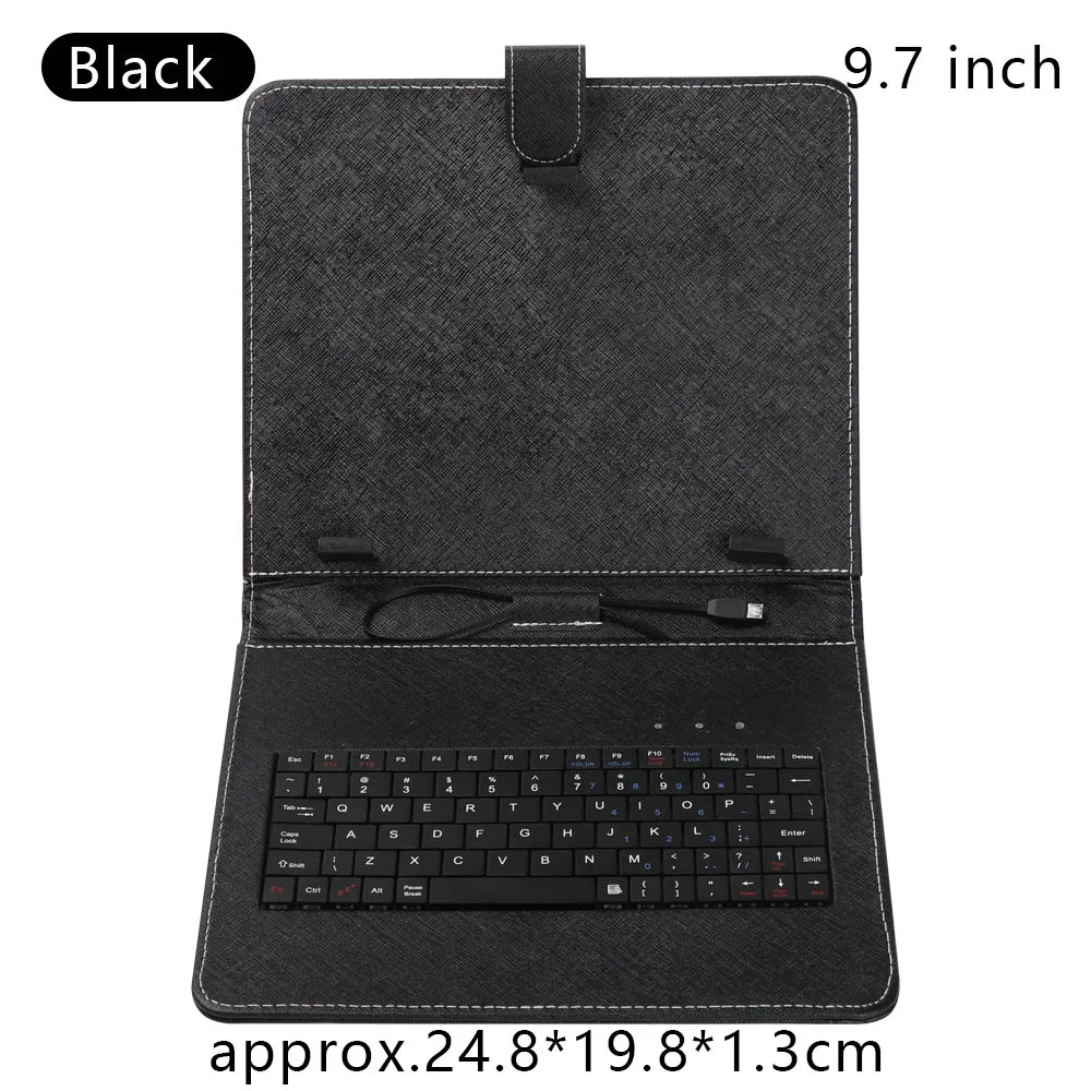 9.7inch black Универсальный 7/9. 7/10. 1 дюймовый планшетный ПК из искусственной кожи, чехол-подставка с микро-usb клавиатурой - Цвет: 9.7inch black