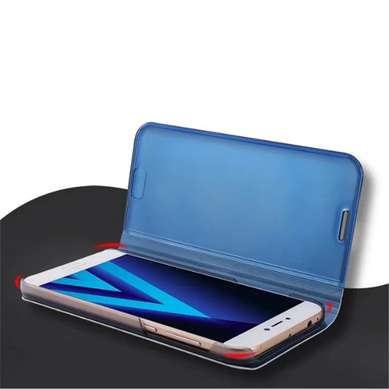Роскошный прозрачный зеркальный кожаный чехол-книжка с подставкой для Samsung Galaxy A3