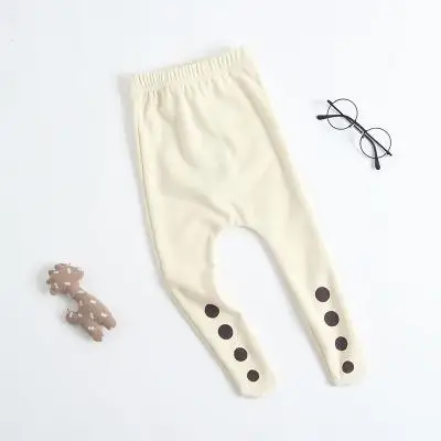 Beige No Velvet Осень-зима 1003, комбинезоны с буквенным принтом и длинными рукавами, милые детские хлопковые большие колготки для мальчиков и девочек, одежда для младенцев - Цвет: Beige No Velvet