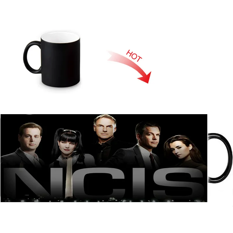 Волшебные кружки NCIS DIY меняющие тепло цвета чашка для кофе с молоком черная