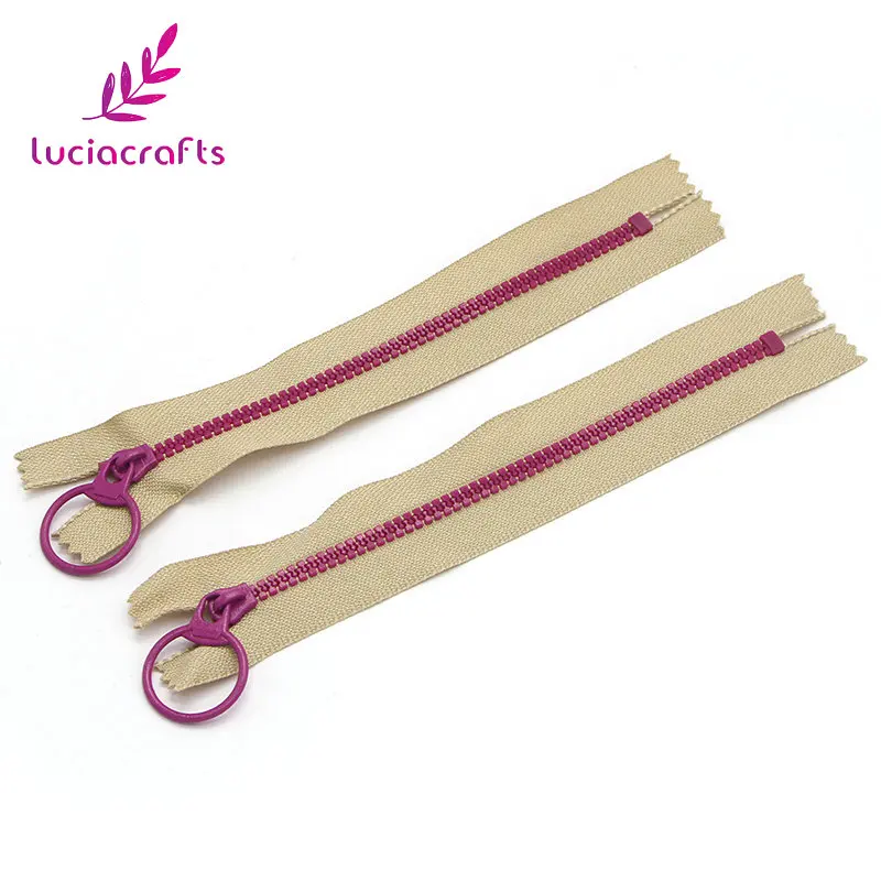 Lucia crafts 2 шт 15 см/20 см/30 см закрытые полимерные молнии тяговое кольцо молния голова DIY ручной пошив сумки аксессуары для одежды J0309 - Цвет: C5  Khaki