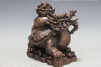 chinese bronze feng shui yuan bao money wealth dragon turtle tortoise statue