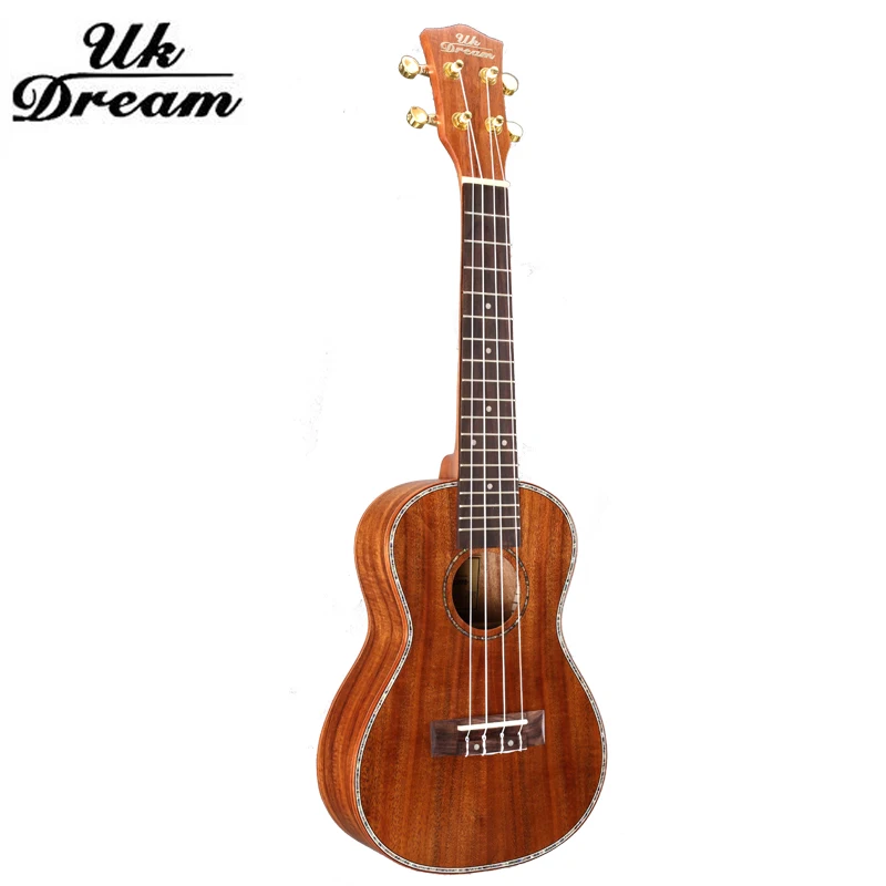Полностью Sapele 23 дюйма Маленькая деревянная гитара с закрытой ручкой 4 струны 18