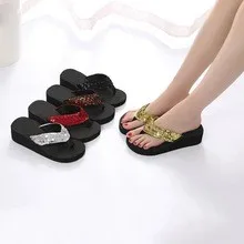 

Simple Style Women's Clips Colors Vintage Designer Summer Sequins Anti-slip Sandals Slipper Indoor & Outdoor Flip-flops #SRN