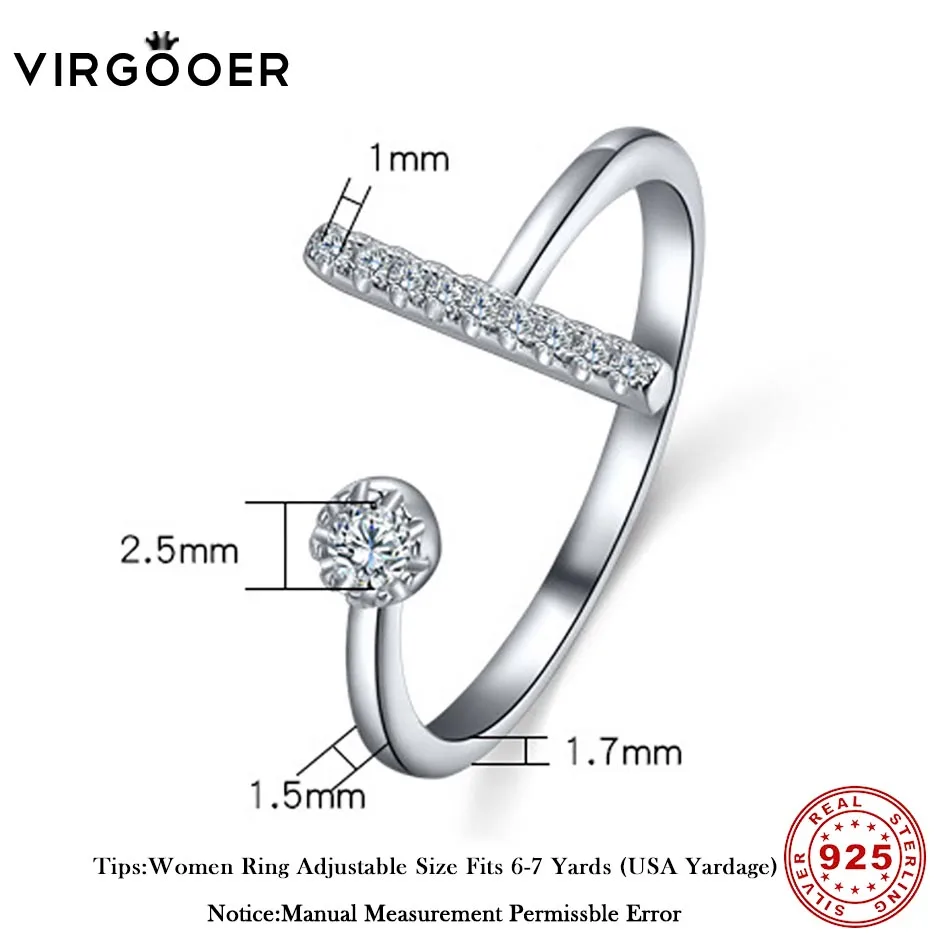 Virgooer S925 ювелирные изделия из стерлингового серебра женское Незамкнутое