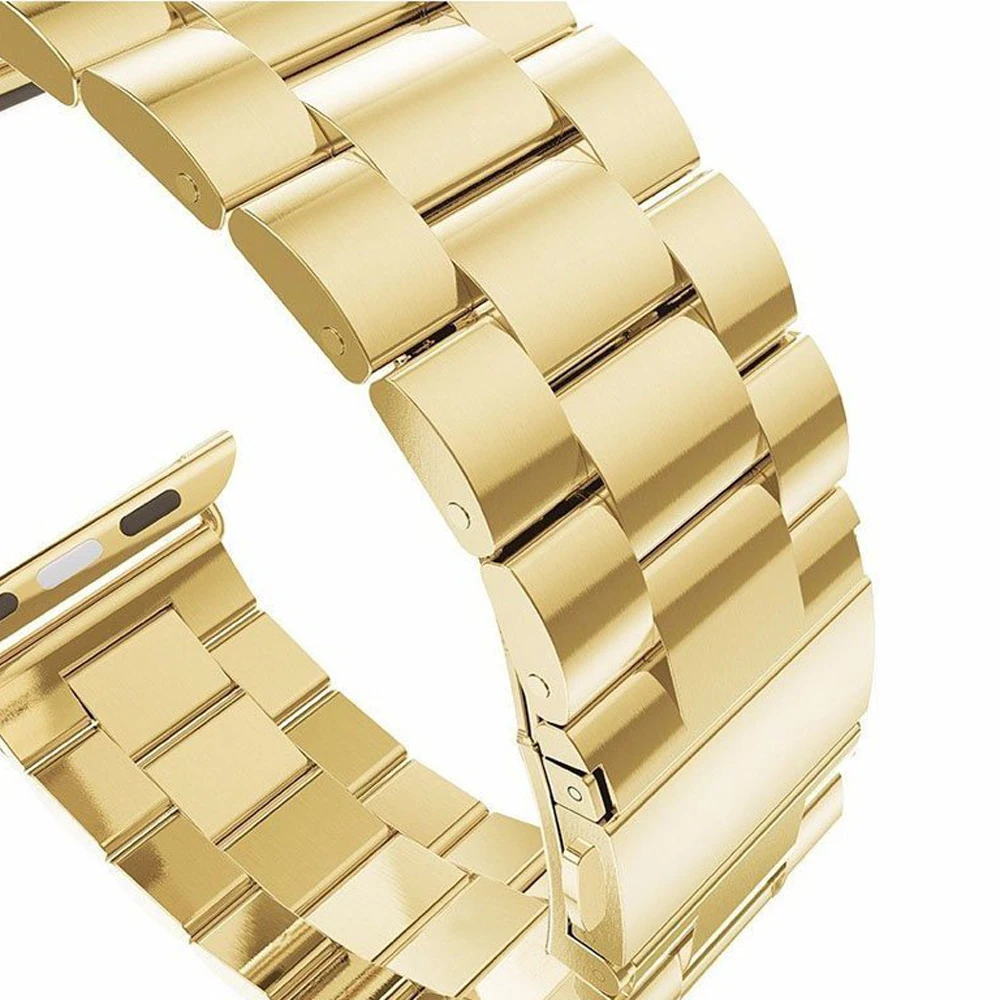 Ремешок из нержавеющей стали для iWatch Apple Watch, 38 мм, 40 мм, 42 мм, 44 мм, серия 5, 4, 3, 2, 1, ремешок на запястье, браслет из розового золота