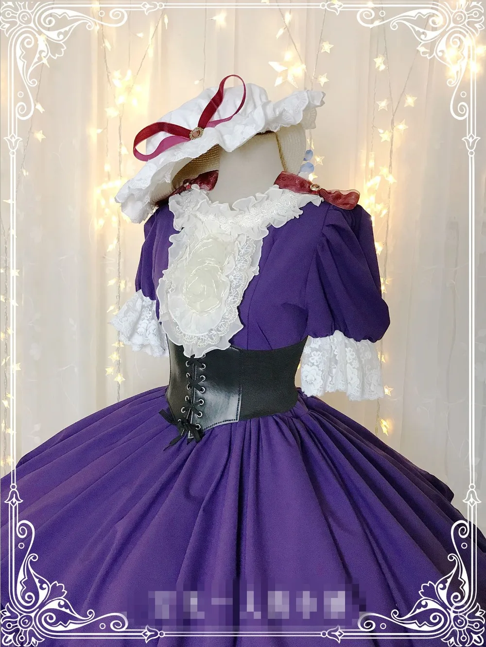 TouHou Project cos Юкари Якумо костюм для косплея фиолетового цвета кружевное платье