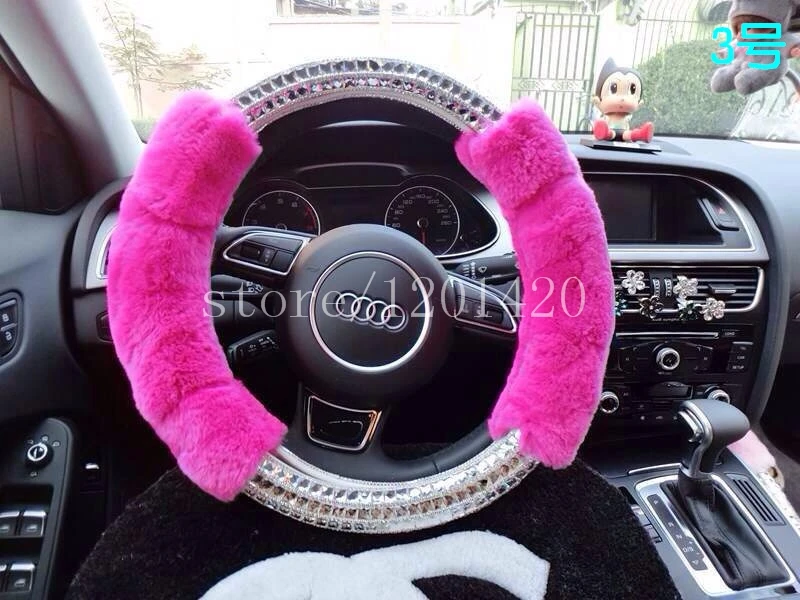 Симпатичные уникальный настроить роскошные ручной натуральный мех кристалл bling