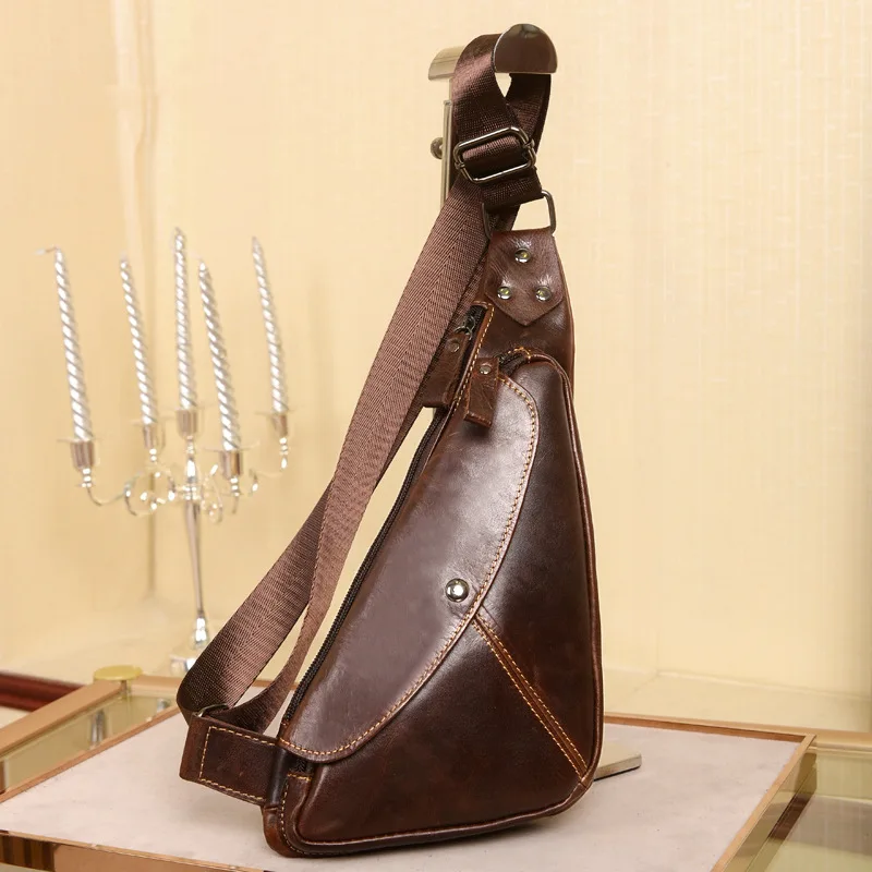 Многофункциональная Мужская и женская нейтральная кожаная нагрудная сумка