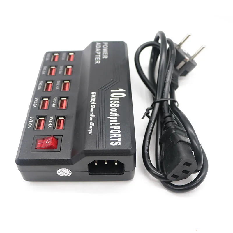 EU Plug 10 портов USB зарядное устройство 3.5A Быстрая зарядка для iPhone iPad Samsung