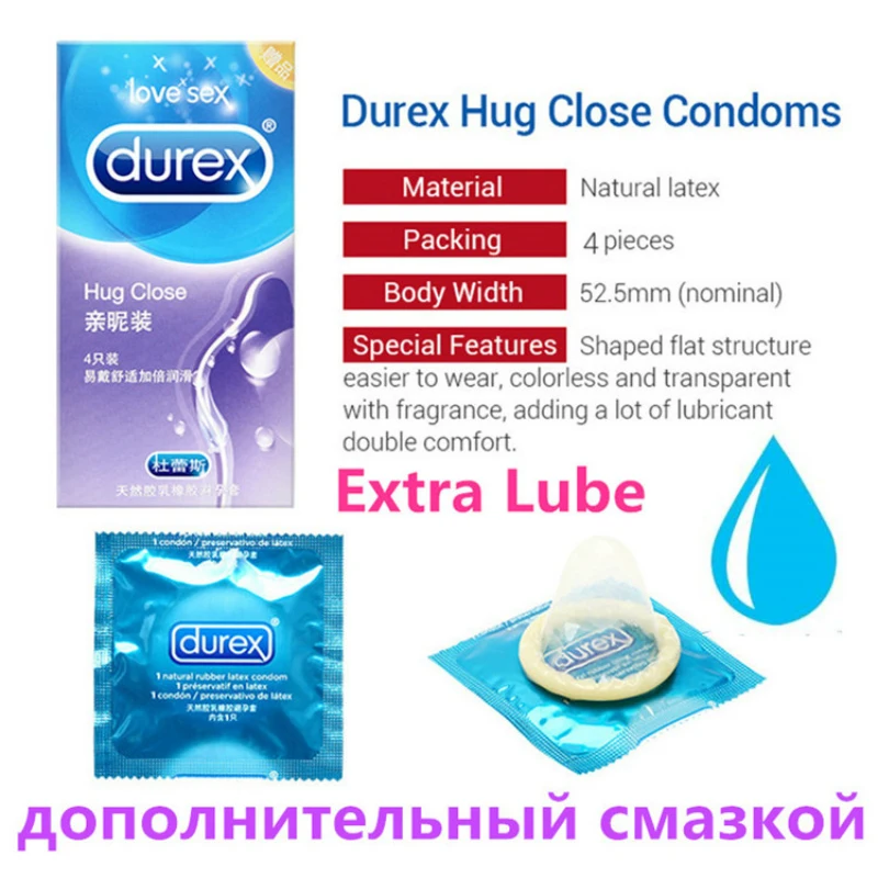 Durex гладкие анальный секс презервативы 20/24 шт. дополнительной смазкой джинсы Hug