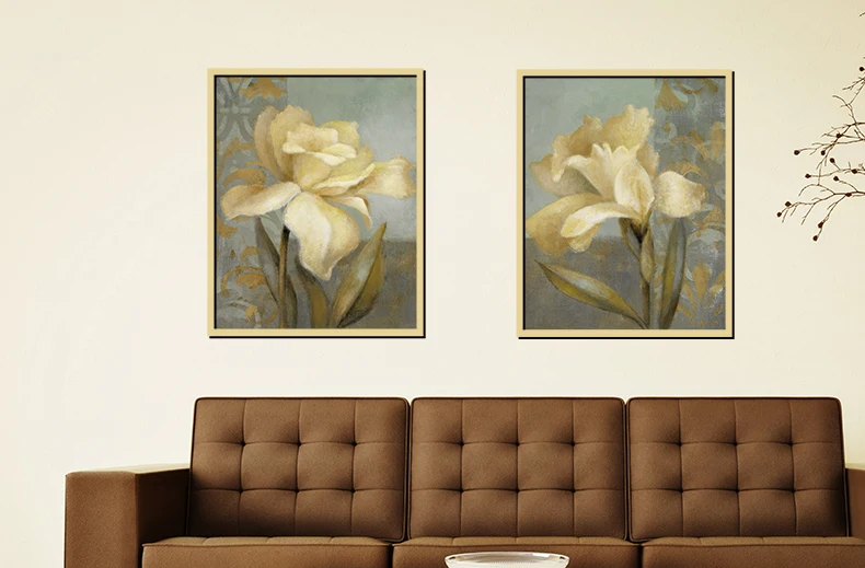VCC 2 шт./компл. настенная живопись цветок картина, Wall Art холст картины, настенные картины, плакат Куадрос украшения, домашний декор