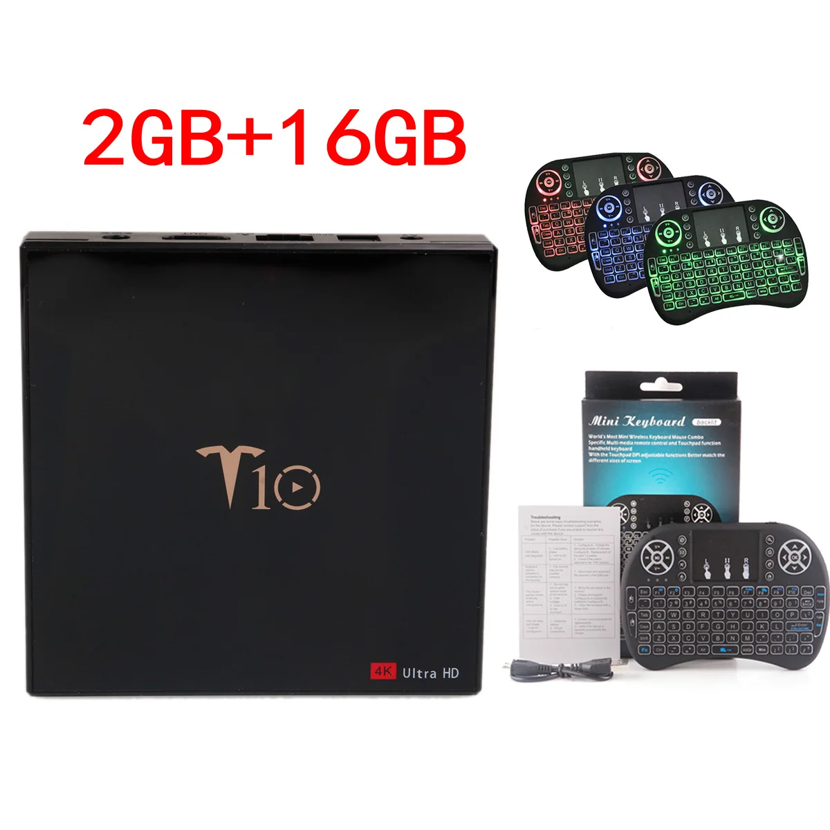 T10 ТВ-приставка Android 7 1 Amlogic S905W 2 Гб 16 четырехъядерный медиаплеер 4G Wifi 4K HDR10