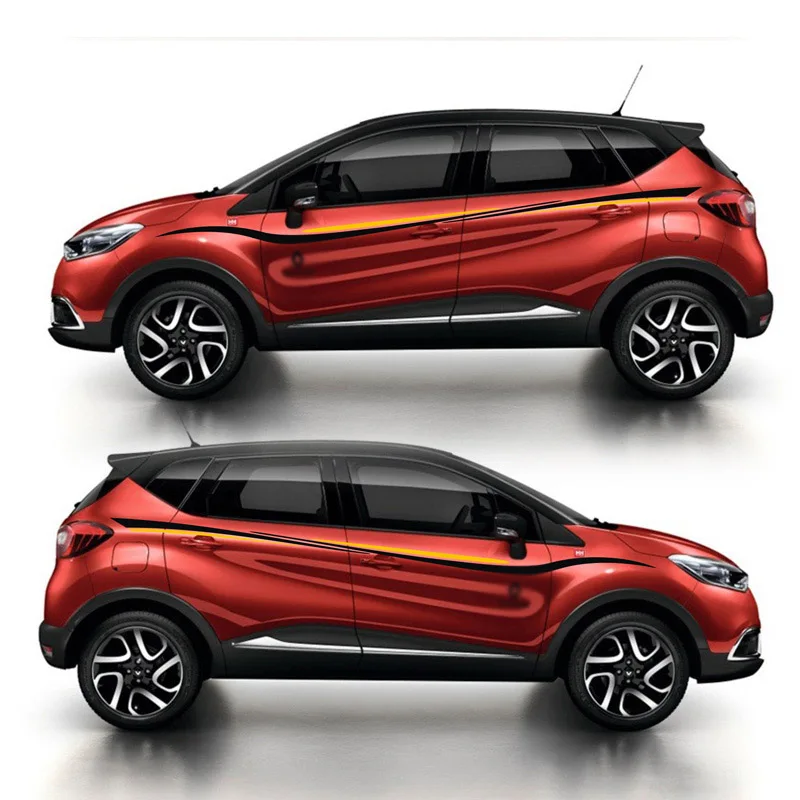 TAIYAO автомобильный Стайлинг, Спортивная наклейка для Renault Captur TCe190 Mark Levinson, автомобильные аксессуары и наклейки, авто стикер - Название цвета: Red car