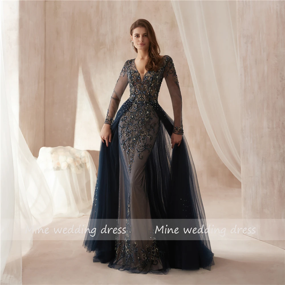 Новое поступление черный тюль элегантный трапециевидной формы с длинными