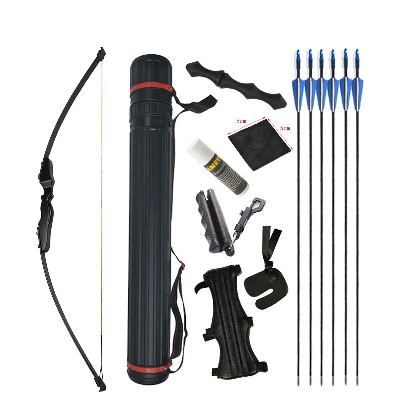 Bow Arrow Set 40lbs стрельба из лука Рекурсивный лук набор прямой Лук Высокая прочность стекловолокна обучение стрельба аксессуары - Цвет: Bow Arrow Set