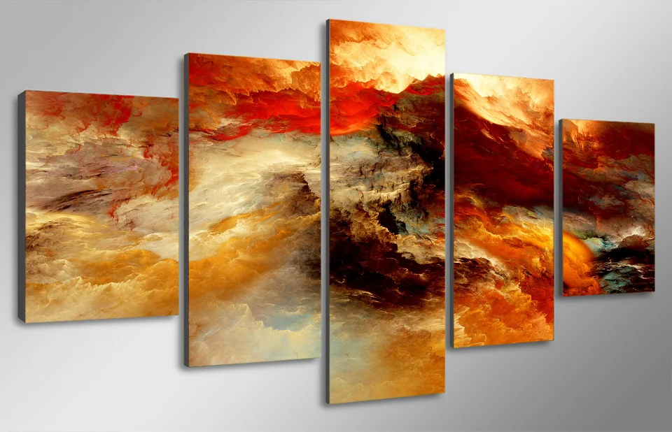 5 панелей Современная печать пейзаж Картина облака море холст живопись настенное