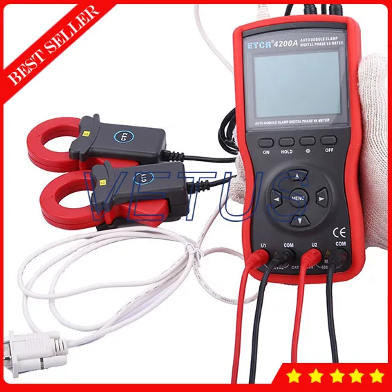 ETCR4200A умный двухзажимный цифровой фазный измеритель Вольт ампер|meter digital|digital metera