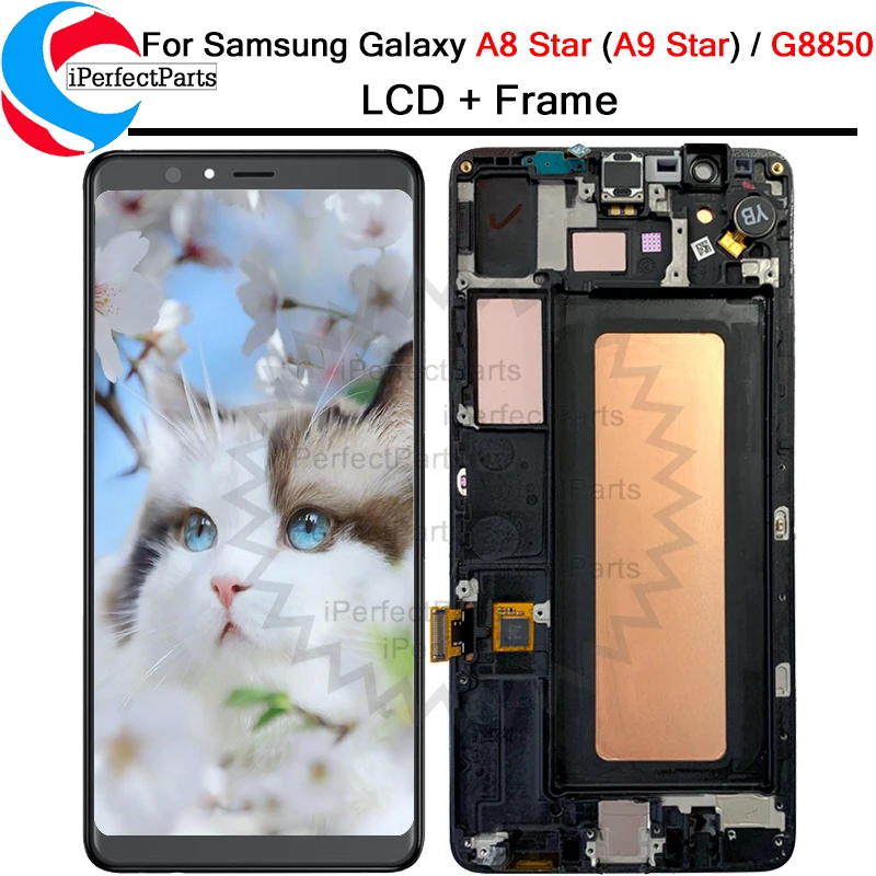 ЖК дисплей 6 3 ''Super AMOLED для Samsung Galaxy A8 Star (A9 Star) сенсорный экран с дигитайзером в