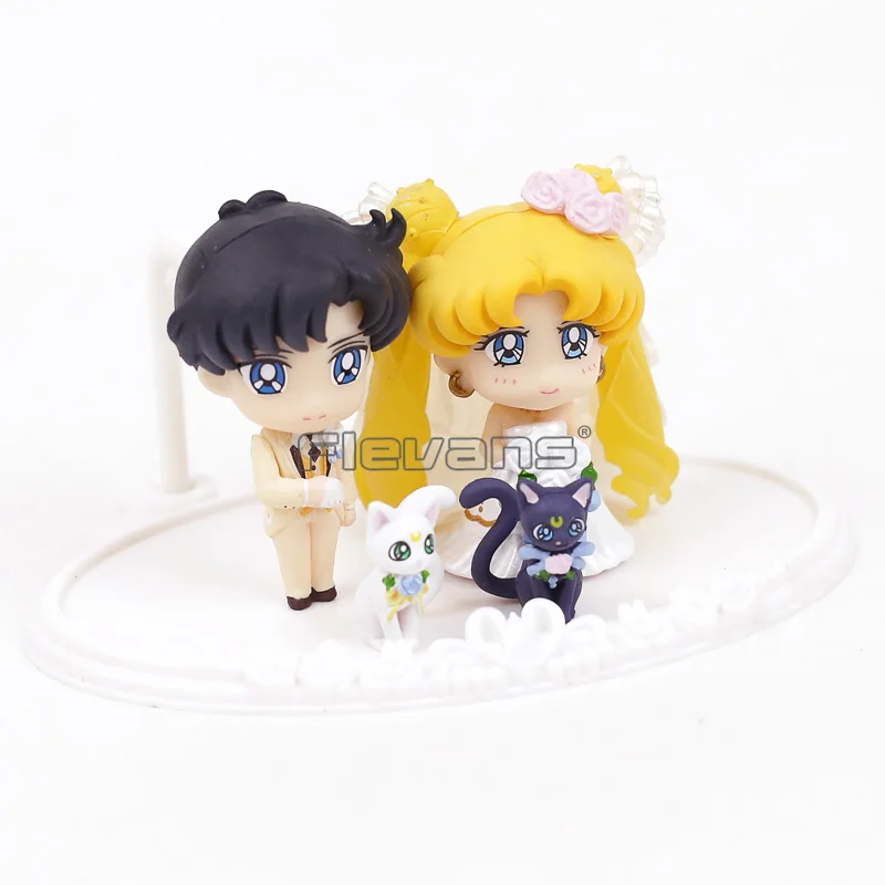 Сейлор Мун маленький шара Pretty Guardian! Счастливые свадебные фигурки Mamoru Usagi Artemis Luna 4