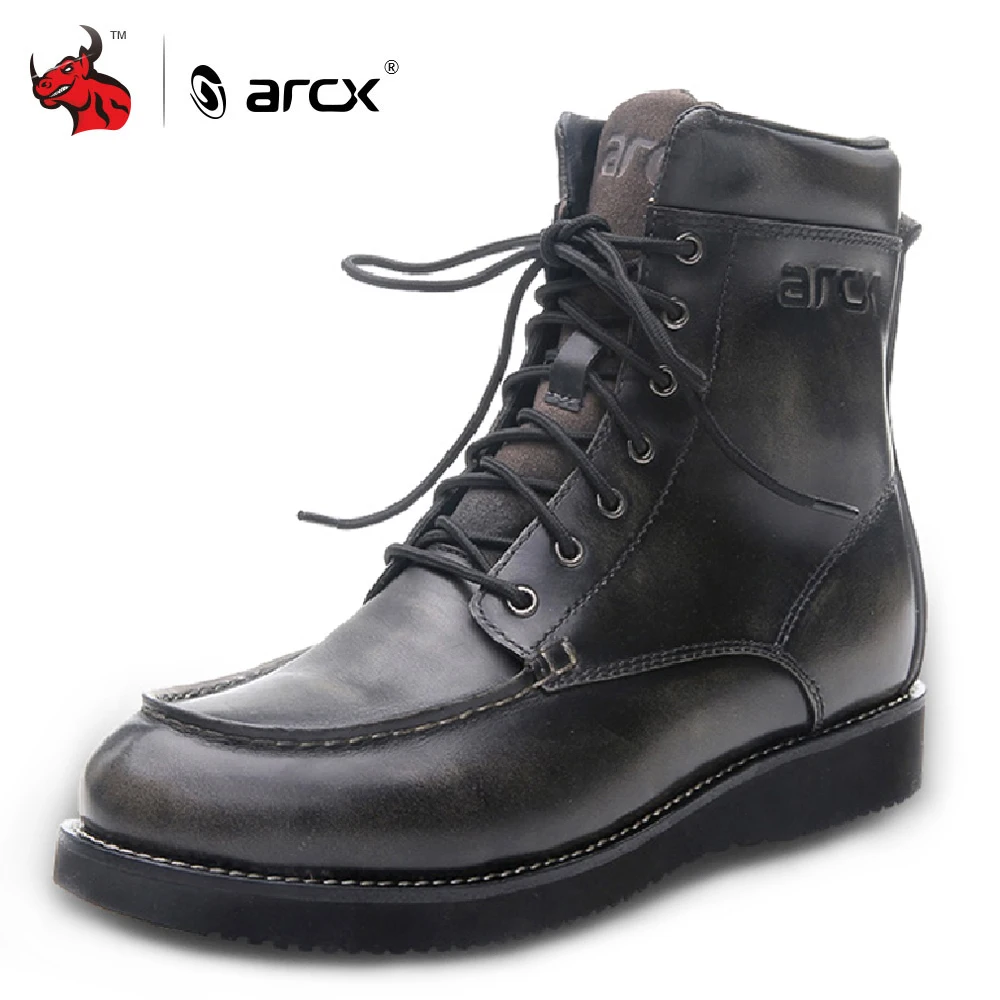 ARCX Leather Motorcycle Boots Vintage Moto Men Waterproof Motocross Outdoor Travel Shoe For Four Season | Автомобили и мотоциклы