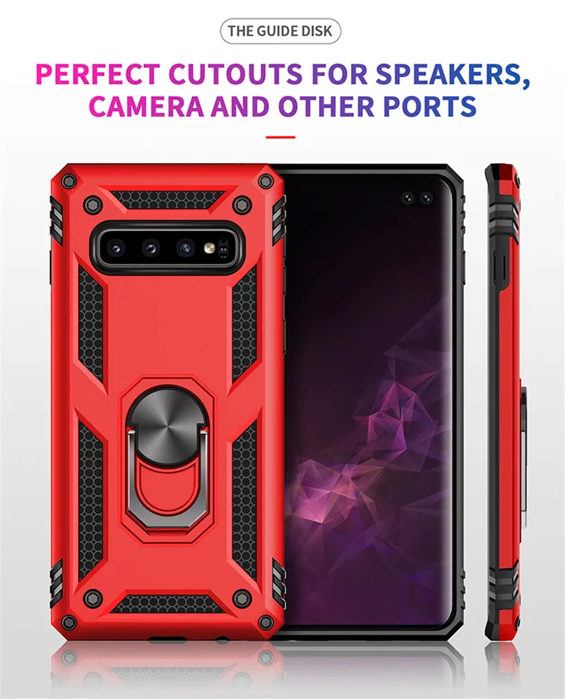 Роскошные Чехлы с подставками чехол для samsung Galaxy S10 S9 S8 Plus Note 8 9 A10 20 30 A50 M20 A6 A7 A8 A9 Магнитный чехол-держатель с кольцом