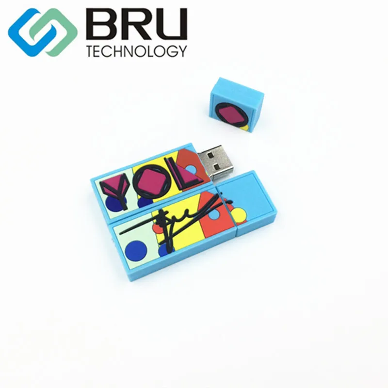 BRU USB флэш накопитель 128MB512MB1GB2GB силиконовая Флешка ПВХ резина oem подарок