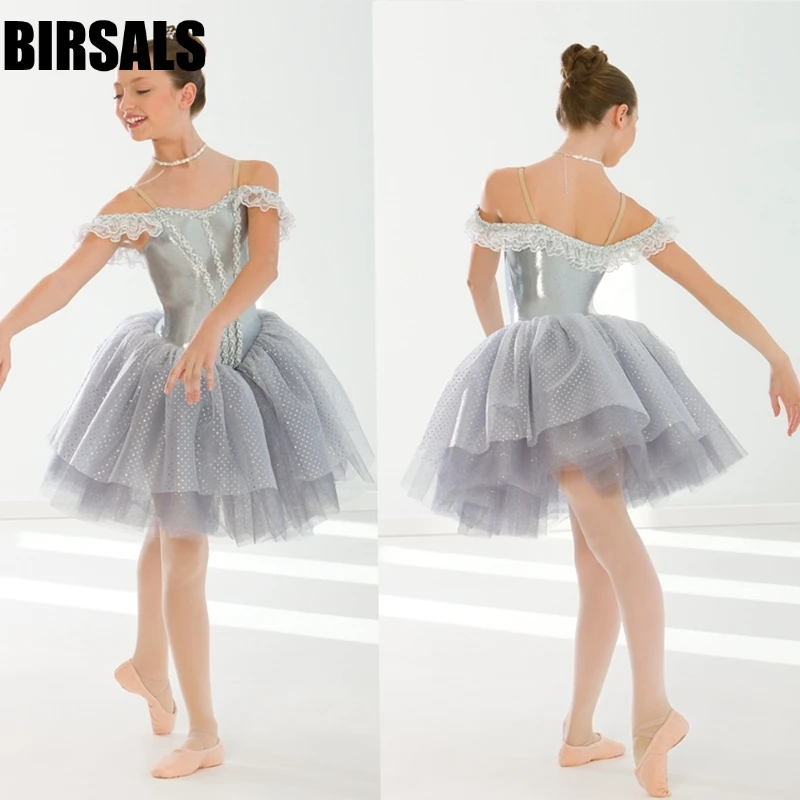 Платье-пачка для девочек серый цвет Спящая красавица лирическое танцев Детский