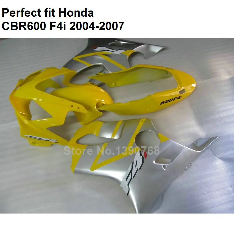 Обтекатель из АБС пластика для Honda CBR 600 F4i 04 05 06 07 комплект желтых серебряных