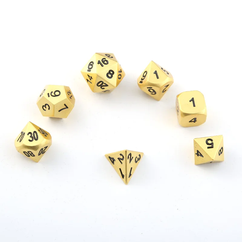 Игральные кости DND металлические Rpg набор многогранные подземелья и дракон черные настольные игры цинковый сплав желтый цифровой D& d кубики шаблон D6