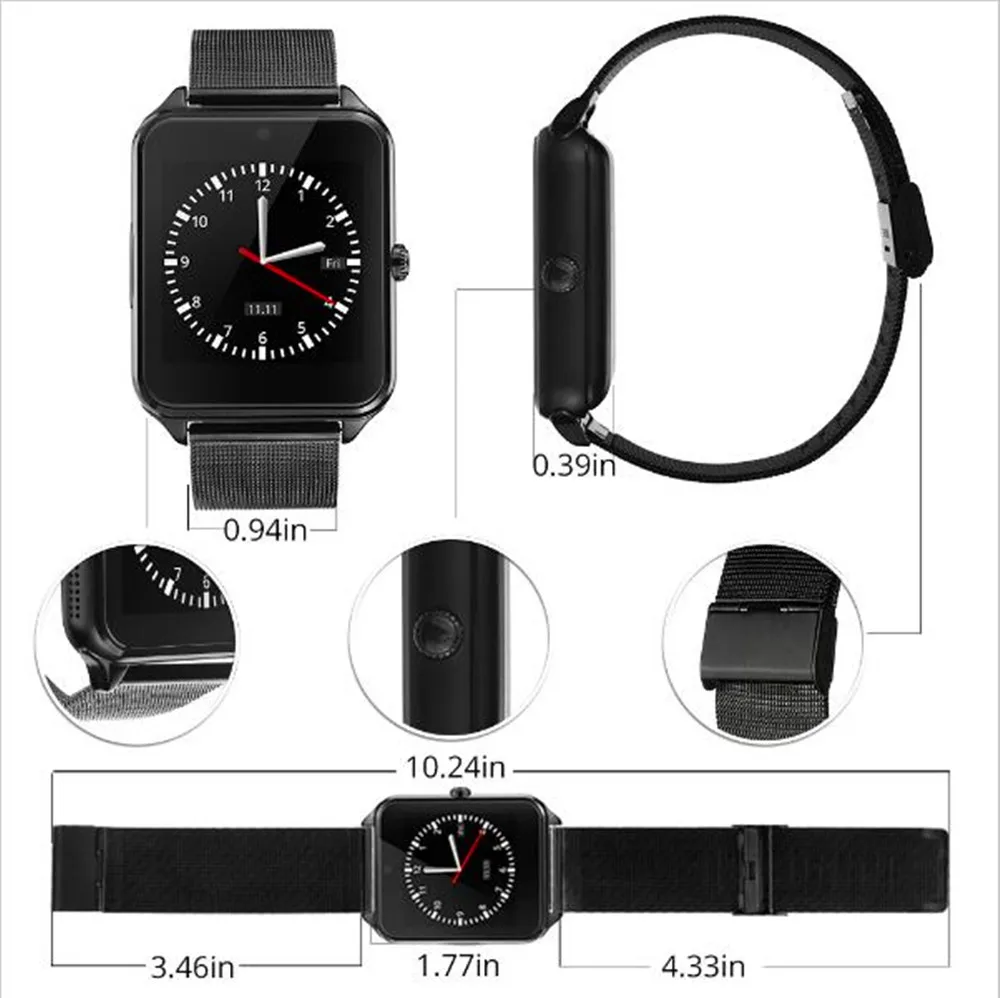 SmartWatch Z60 Reloj Inteligente Surplus ععذbluetooth Bluetooth Sport металлический ремешок спортивные часы с