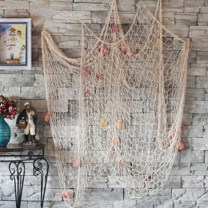 100*200 см DIY декоративные рыболовные сети, настенные украшения для бара, рыболовные сети, декор для пляжа, вечерние украшения для дома, Средиземноморский стиль