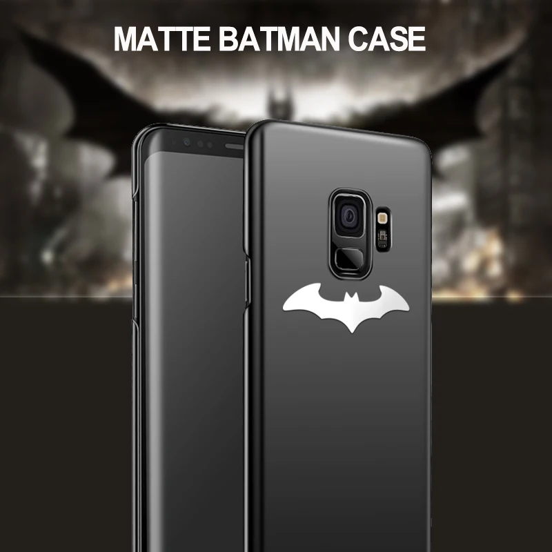 Roc Joan 3D Silver Batman PC Case For Samsung Galaxy S8 S9 Plus Cover Metal Bat Note 8 9 J6 A8 2018 A5 A6 J7 J5 2017 Cases |