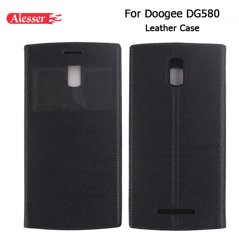 Alesser Для Doogee DG580 PU кожаный чехол откидная крышка Жесткий с окном вид новый