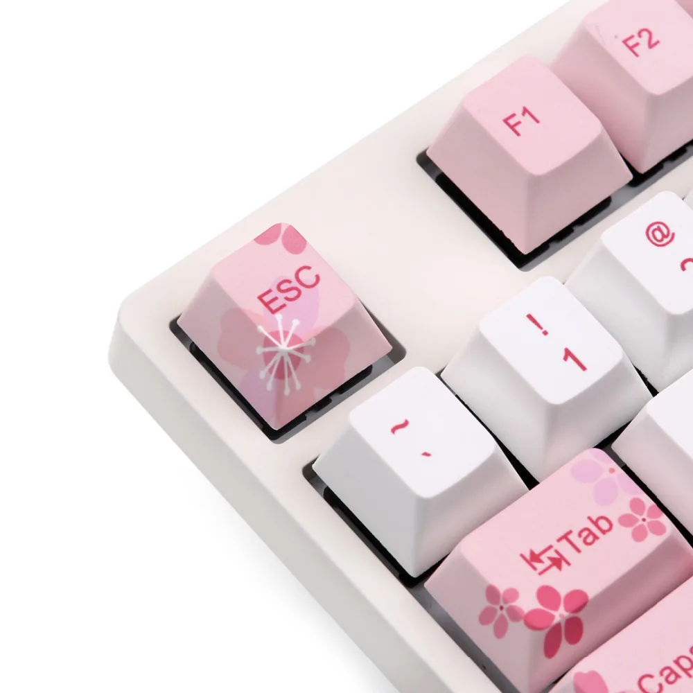 Sakura keycaps пять поверхностных сублимационных вишневых профилей 126/64 клавиш для GK64