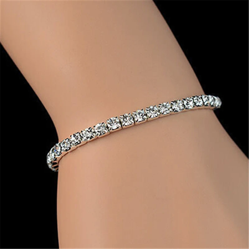 Блестящий стрейчевый браслет стразы для свадьбы выпускного свадебного костюма