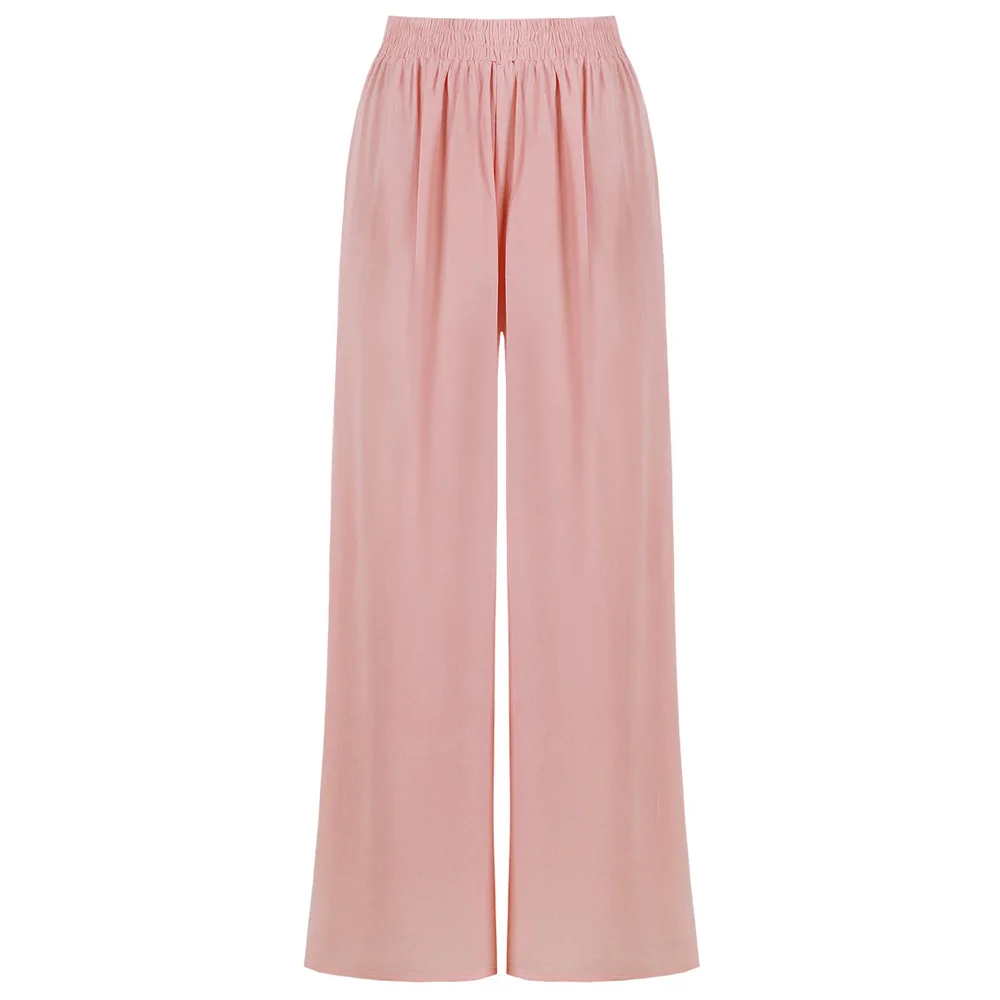 Joineles милые розовые женские длинные брюки эластичные широкие с высокой талией