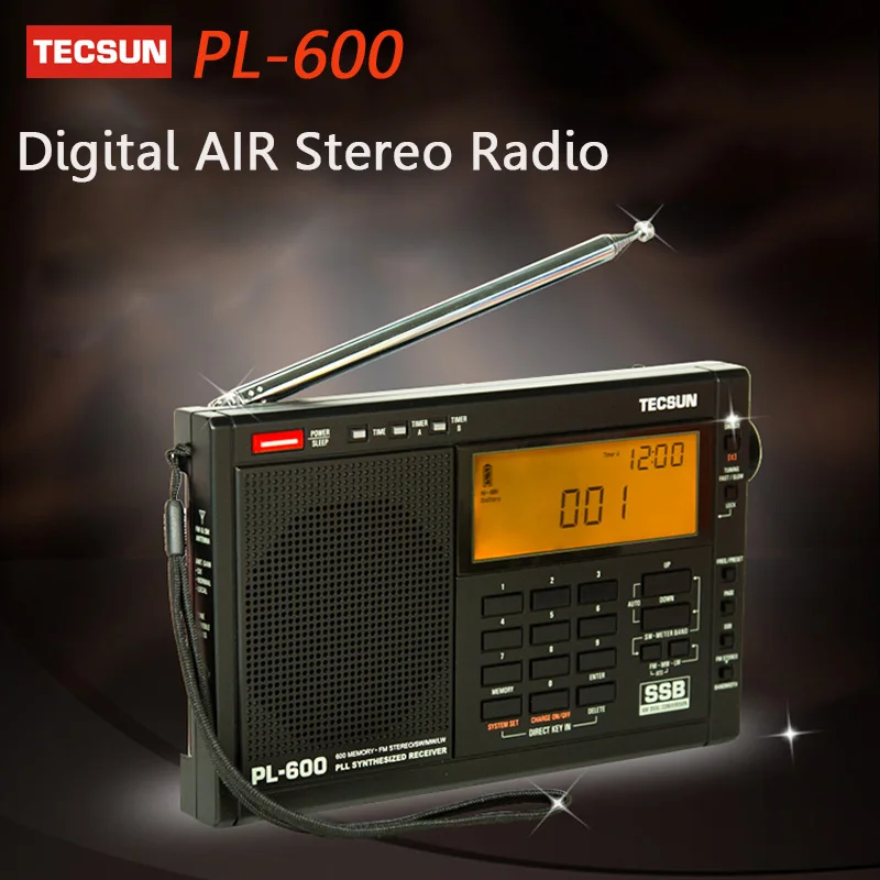 TECSUN PL-600 цифровой радио тюнинговый Полнодиапазонный FM/MW/SW-SBB/PLL синтезированный стерео радиоприемник