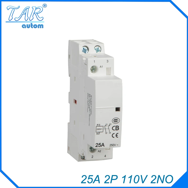 

25A 2P 2NO 110V Modulus of household AC mini contactor,home contactor, Hotel Restaurant modular contactor