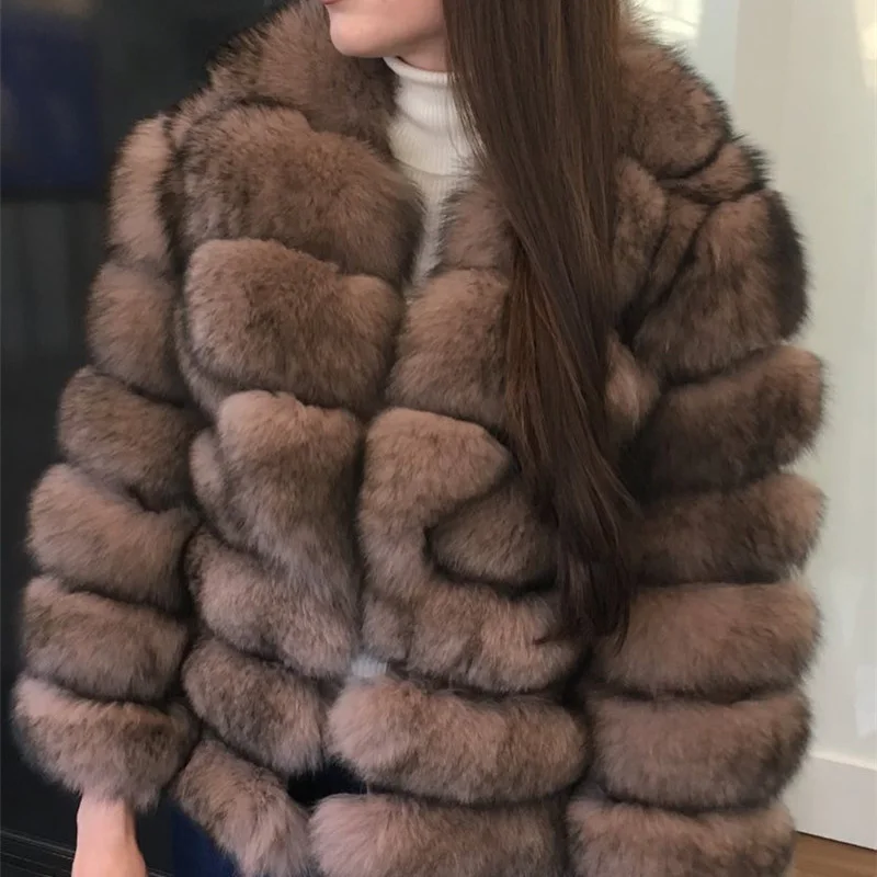 BFFUR натуральный Лисий мех пальто для женщин Зима Распродажа Новое поступление натуральная кожа полный Pelt верхняя одежда обычный Harajuku