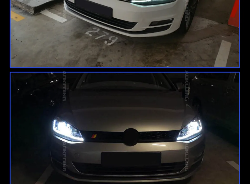 AKD Тюнинг автомобилей фары для VW Golk7 Golf 7 MK7 обновление до Golf 7,5 светодиодные фары DRL ходовые огни биксеноновый луч противотуманные фары