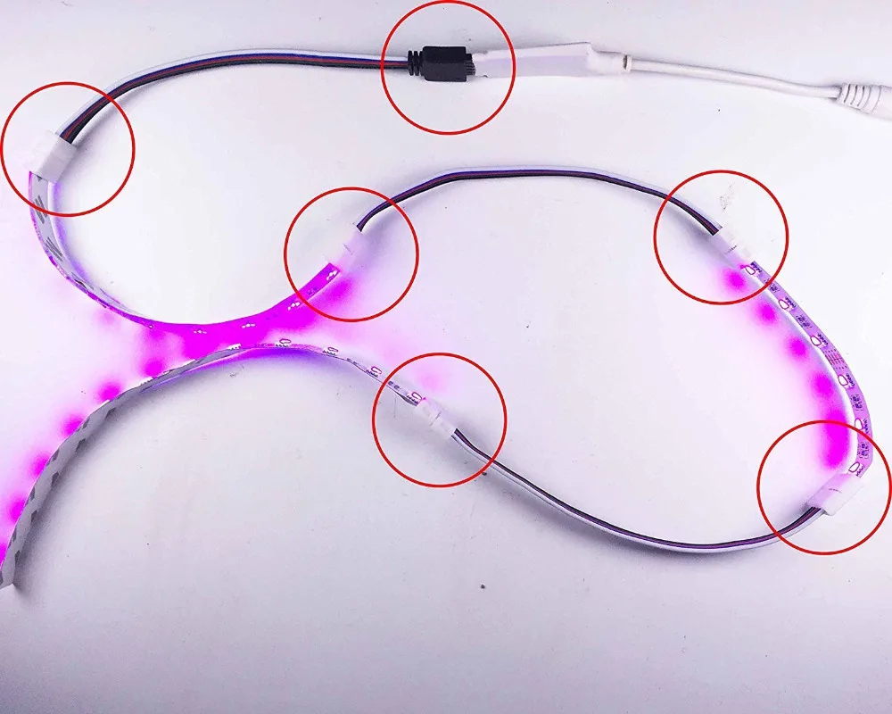 5 шт./лот 10 мм 5pin rсветодио дный GBW led Соединительный кабель solderless клип разъем