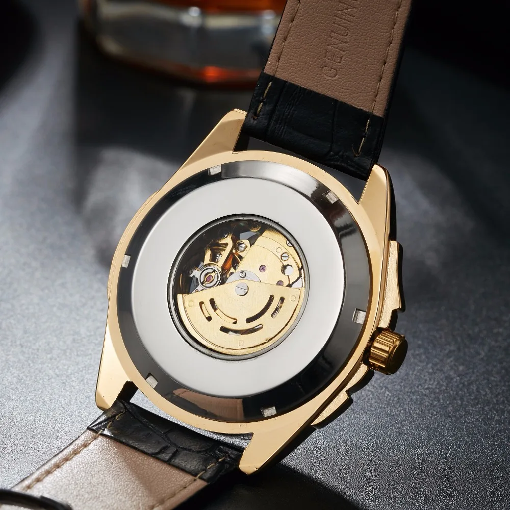 Часы SEWOR мужские деловые автоматические с кожаным ремешком | Наручные часы